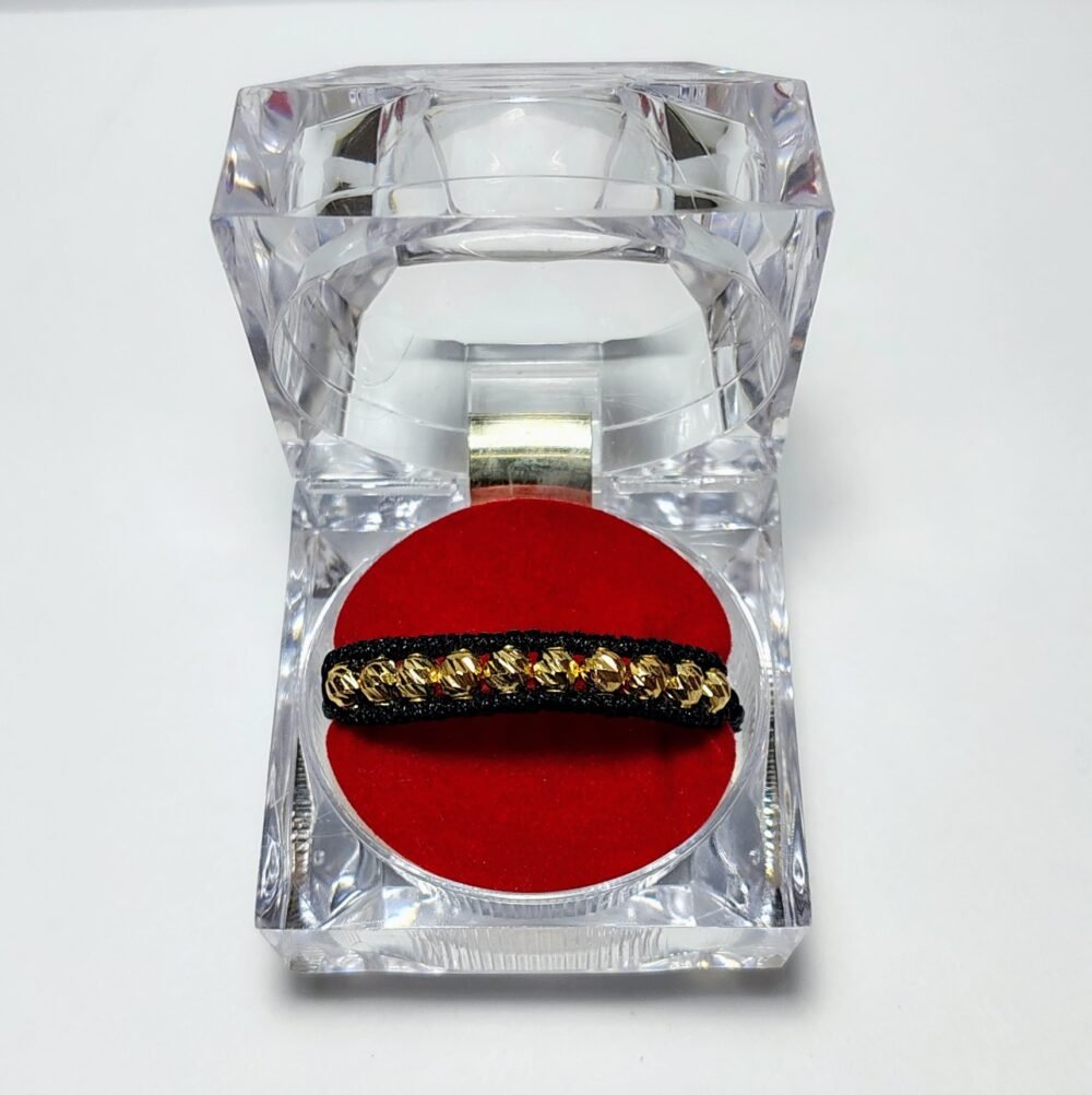 Anillo Tejido con 10 Balines Diamantados