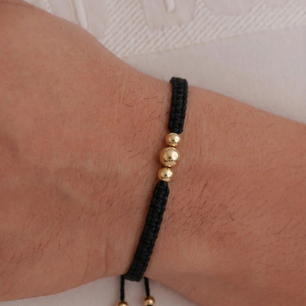 3 Balines Pulsera 3 Balines Lisos – Macramé