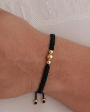 Pulsera 3 Balines Lisos – Macramé