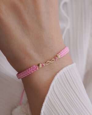 BRAZALETE INFINITO ROSADO 4MM
