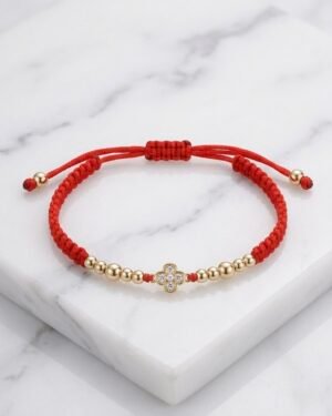 BRAZALETE TREBOL MINI ROJO