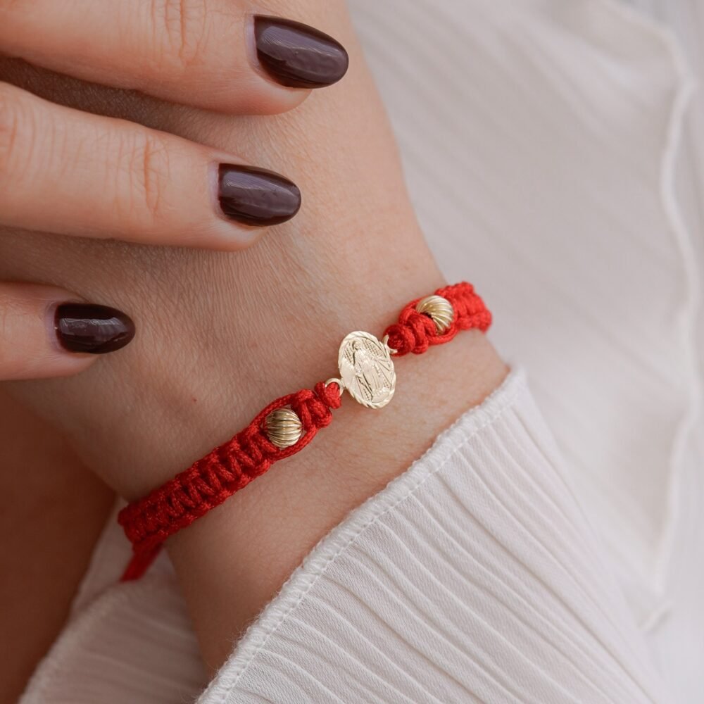 BRAZALETE VIRGEN MILAGROSA ROJO 5MM 1 BRAZALETE VIRGEN MILAGROSA ROJO 5MM