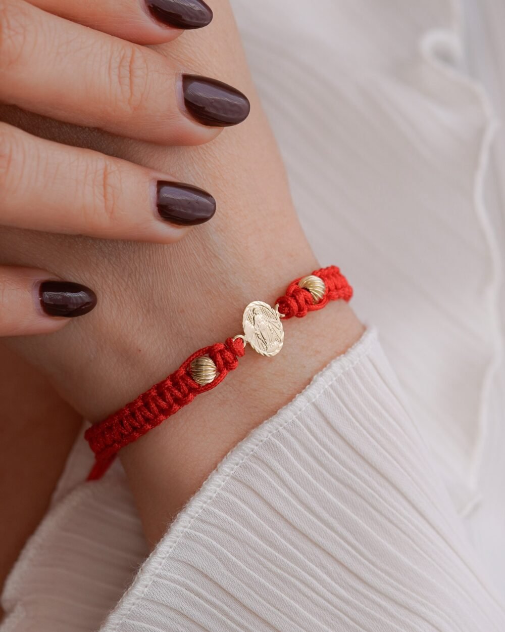 BRAZALETE VIRGEN MILAGROSA ROJO 5MM 1 BRAZALETE VIRGEN MILAGROSA ROJO 5MM