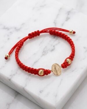 BRAZALETE VIRGEN MILAGROSA ROJO 5MM