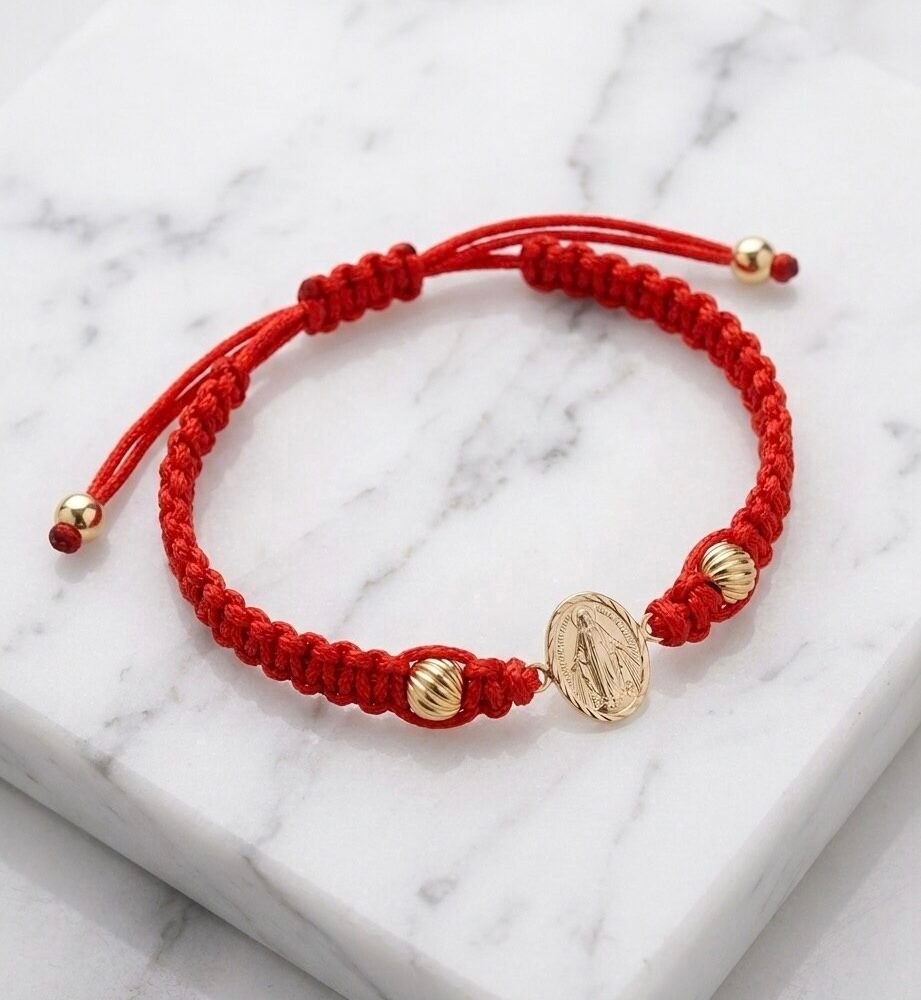 BRAZALETE VIRGEN MILAGROSA ROJO 5MM BRAZALETE VIRGEN MILAGROSA ROJO 5MM