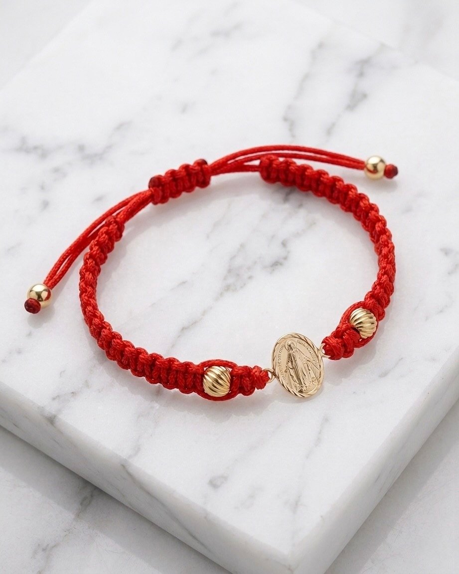 BRAZALETE VIRGEN MILAGROSA ROJO 5MM BRAZALETE VIRGEN MILAGROSA ROJO 5MM