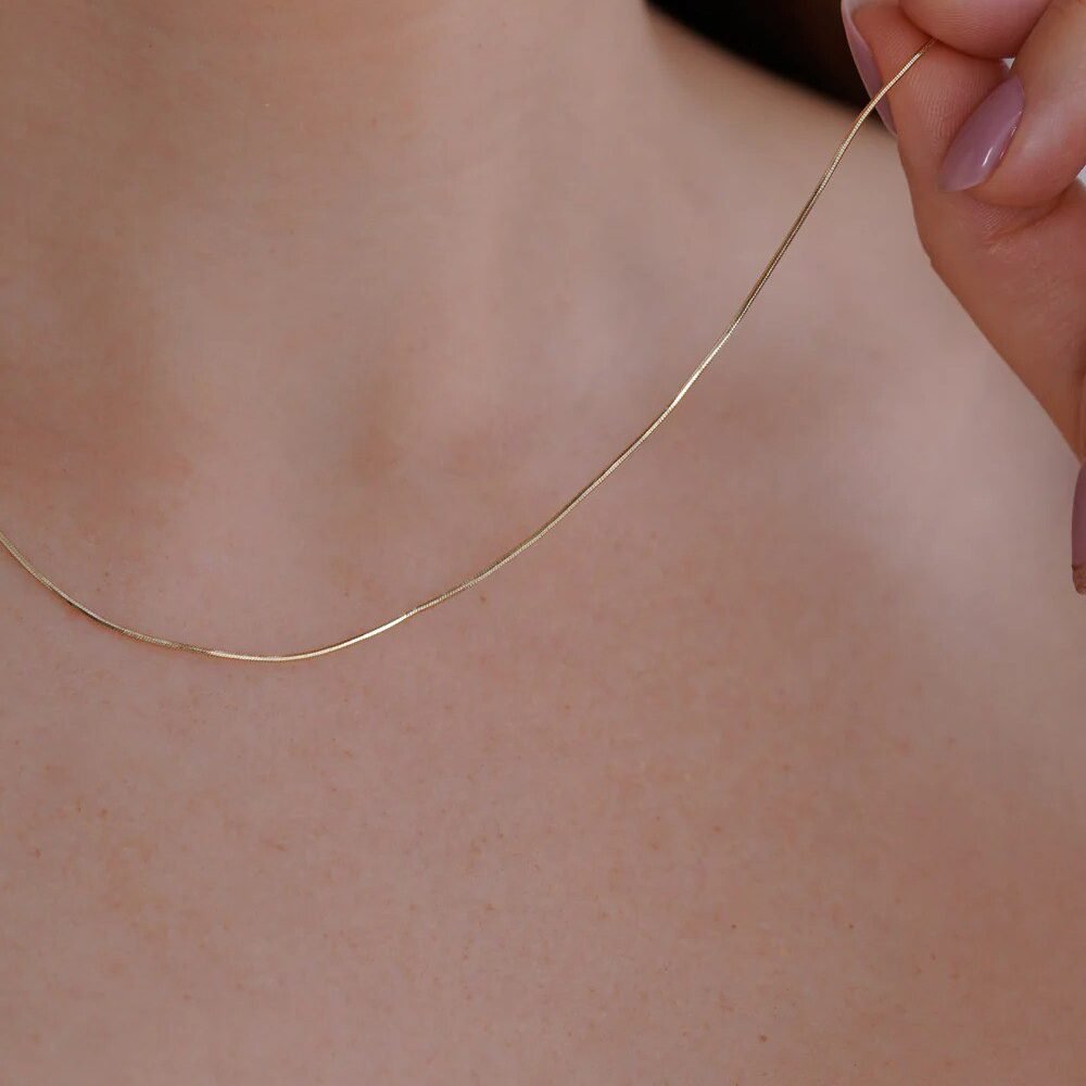 CADENA COLA RATON DIAMANTADA 1MM 45CM