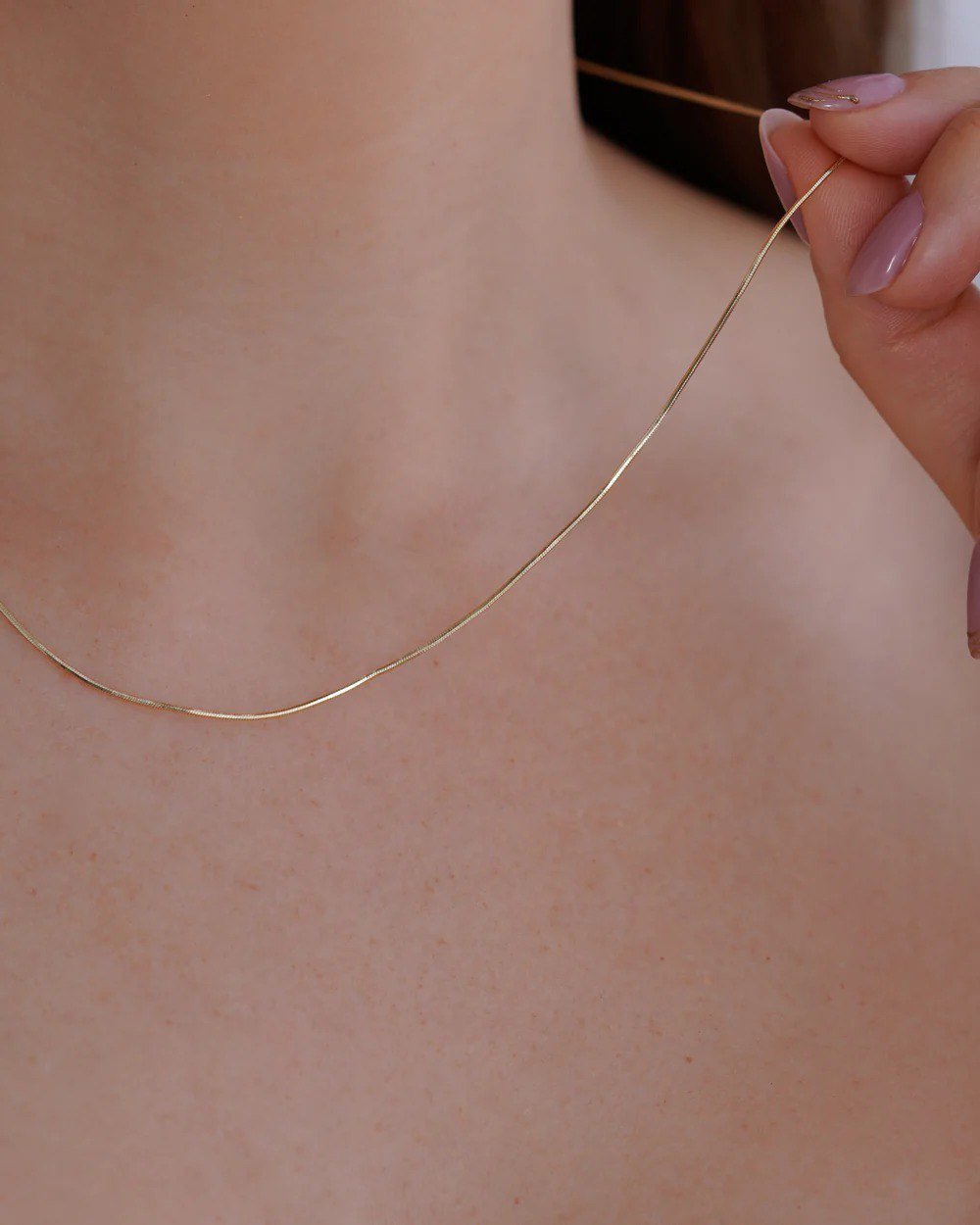 CADENA COLA RATON DIAMANTADA 1MM 45CM