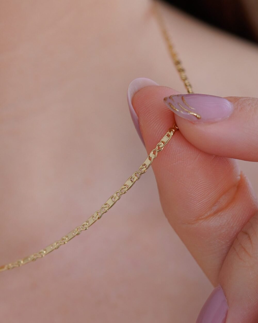 CADENA ESCALERA PLANA 2MM 45CM