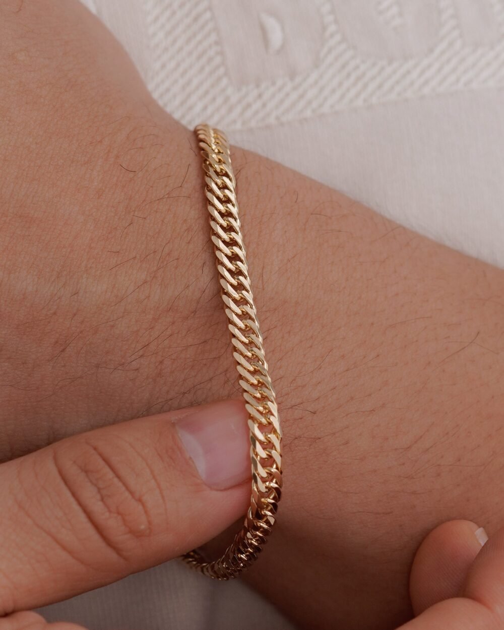 PULSERA CUBANA CRUZADA 6MM 21CM PULSERA CUBANA CRUZADA 6MM 21CM