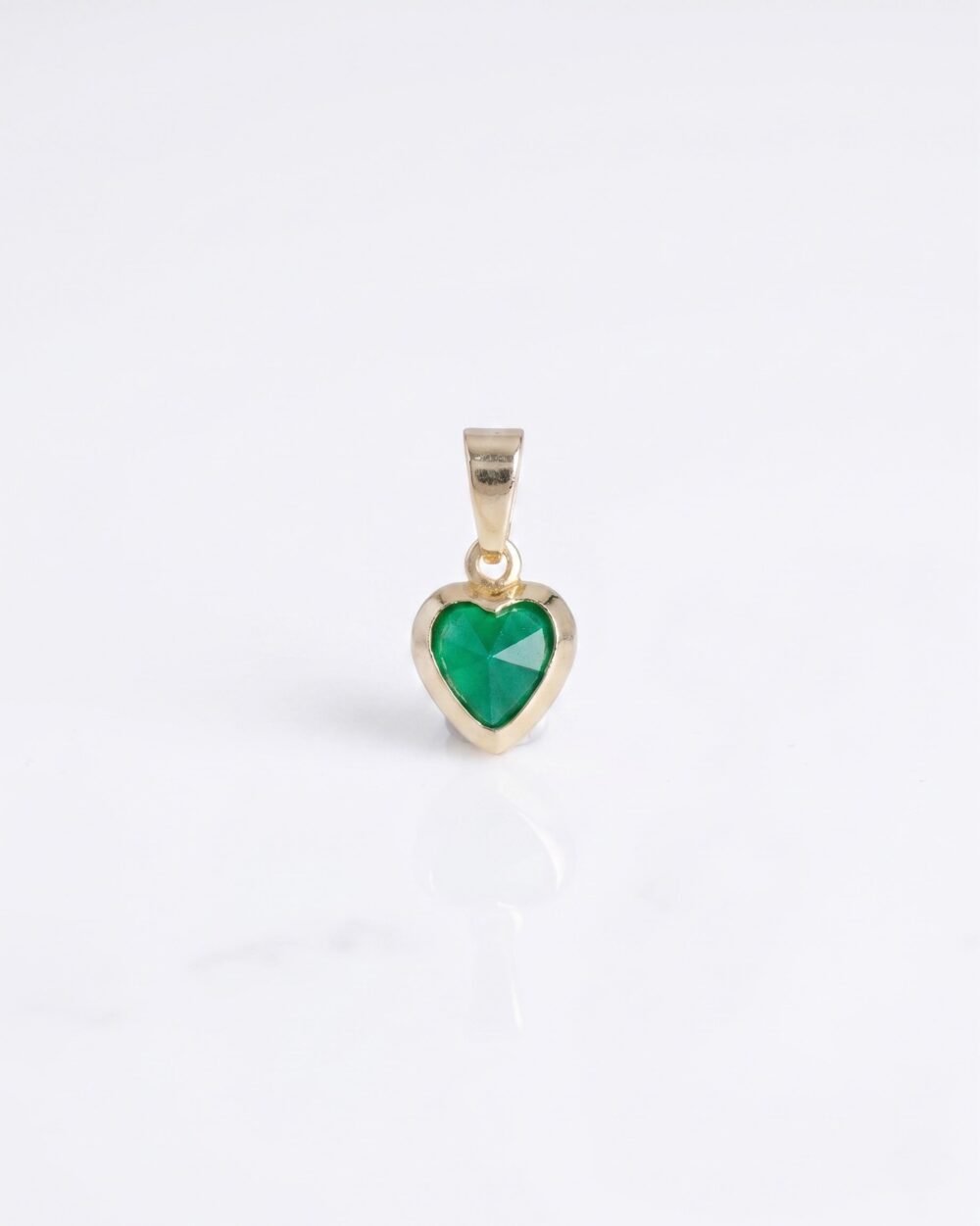 DIJE CORAZON ETERNO VERDE ESMERALDA 1CM DIJE CORAZON ETERNO VERDE ESMERALDA 1CM