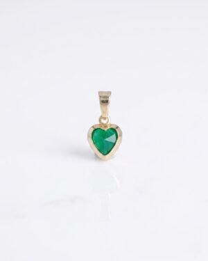 DIJE CORAZON ETERNO VERDE ESMERALDA 1CM DIJE CORAZON ETERNO VERDE ESMERALDA 1CM