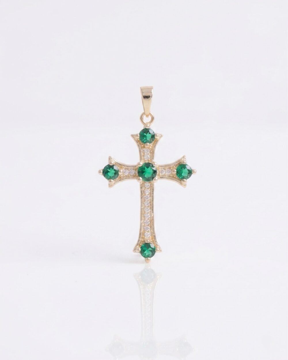 DIJE CRUZ TEMPLARIO VERDE ESMERALDA 3CM DIJE CRUZ TEMPLARIO VERDE ESMERALDA 3CM