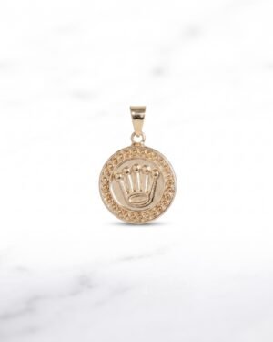 DIJE MEDALLA CORONA LISA RX 1.8CM DIJE MEDALLA CORONA LISA RX 1.8CM