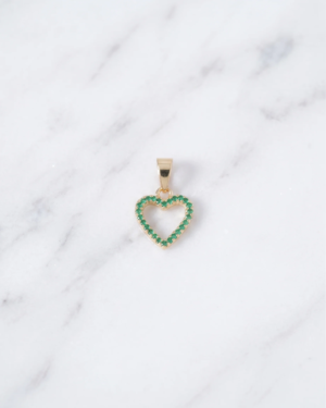 DIJE CORAZON SILUETA VERDE ESM 1.1CM DIJE CORAZON SILUETA VERDE ESM 1.1CM