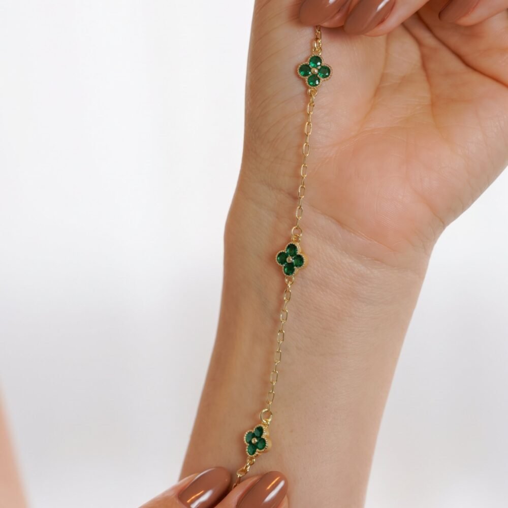 pulsera-tipo-trebol-verde-esm-fino-18-5cm-2 PULSERA TIPO TREBOL VERDE ESM FINO 18+5CM