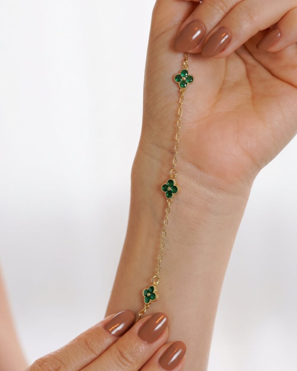 pulsera-tipo-trebol-verde-esm-fino-18-5cm-2 PULSERA TIPO TREBOL VERDE ESM FINO 18+5CM